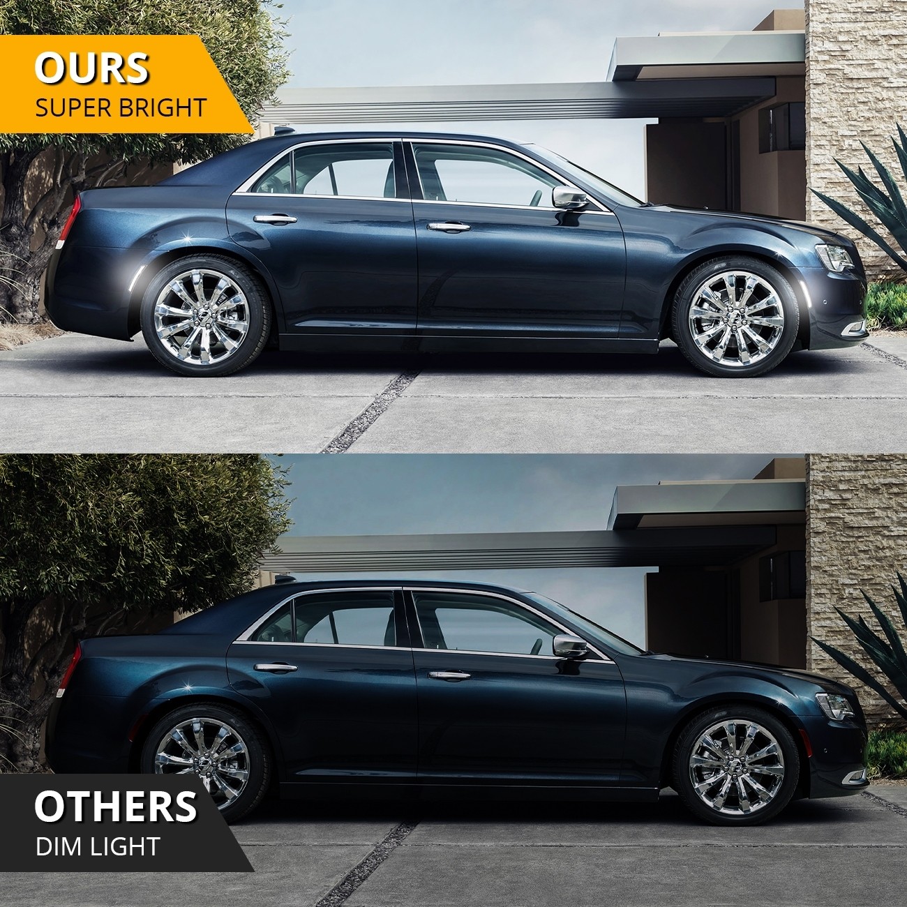 Front Rear LED Bumper Side Marker Lights For 2015-2023 Chrysler 300 300C 300S