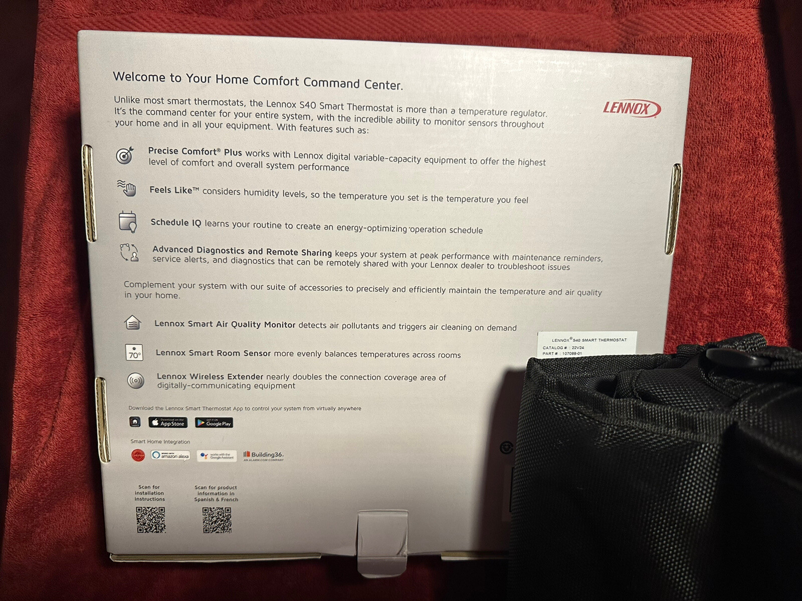 2025 Lennox 22V24 iComfort S40 Ultra Smart Thermostat NEW Replaces 10F81 & S30