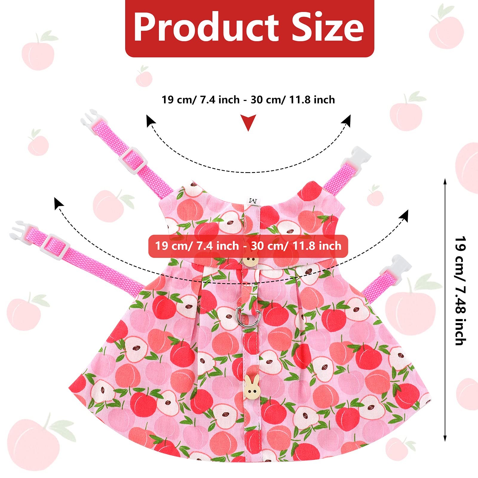 3 Sets Rabbit Bunny Harness and Leash, Cute Easter Bunny Clothes for Rabbits ...