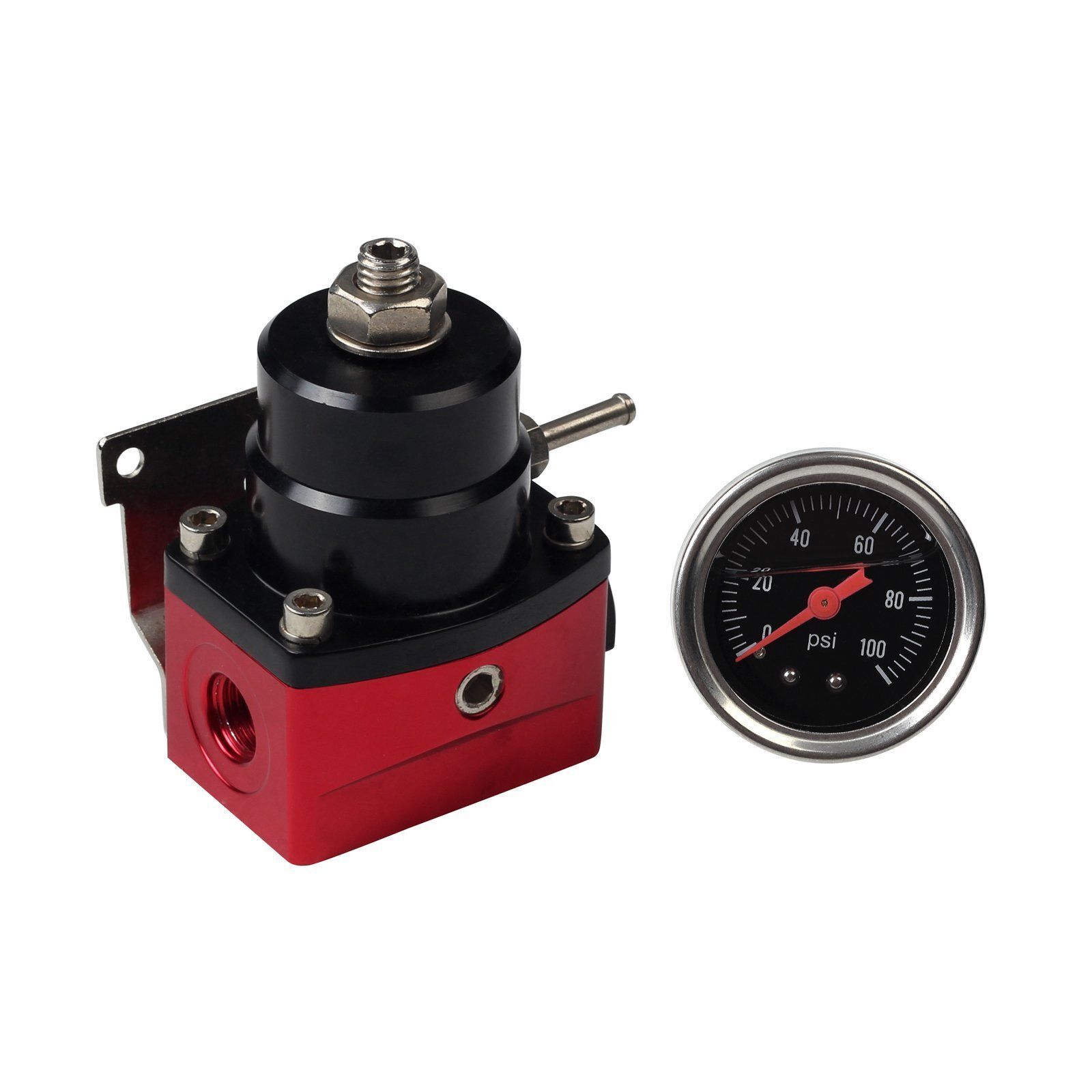 Universal Adjustable Fuel Pressure Regulator Kit 100psi Gauge AN6 Fitting