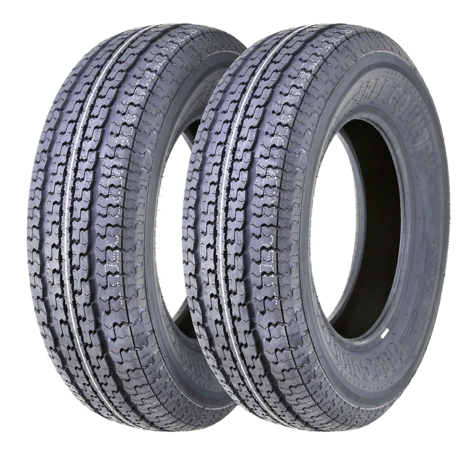 2 ST175/80R13 FREE COUNTRY Trailer Tires Radial 8 Ply LR M w/Scuff Guard