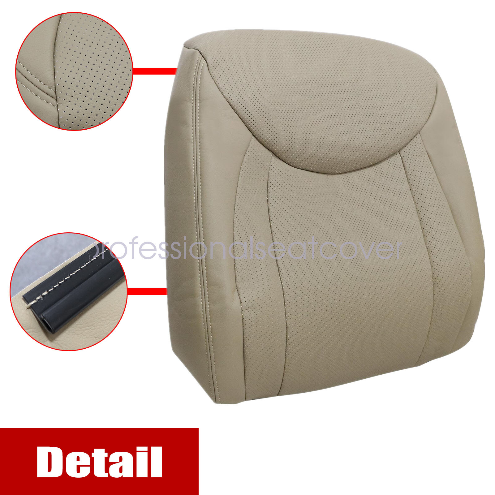 Driver & Passenger Leather Seat Cover Tan For 2001 to 2006 Lexus LS430