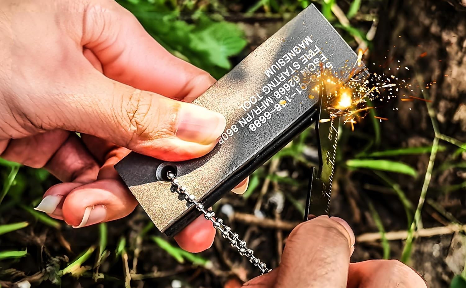 2 x Magnesium Flint Fire Starter, Survival Fire Blocks with Striker USA SHIPPING