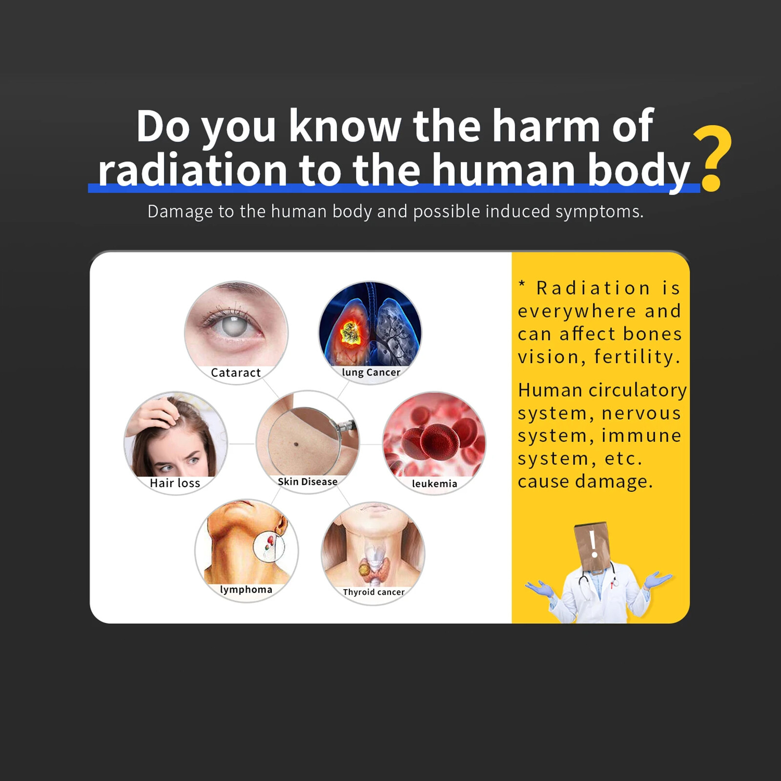 Portable Nuclear Radiation Detector GM Geiger Counter β/γ/X-Ray Dosimeter