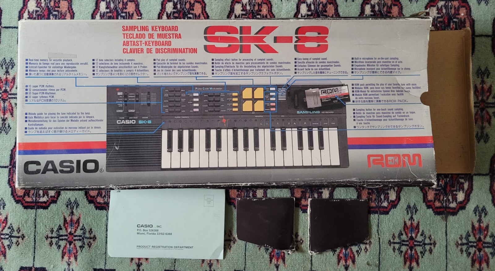Casio SK-8 Sampling Keyboard 32-Key Black with ROM Pack Used