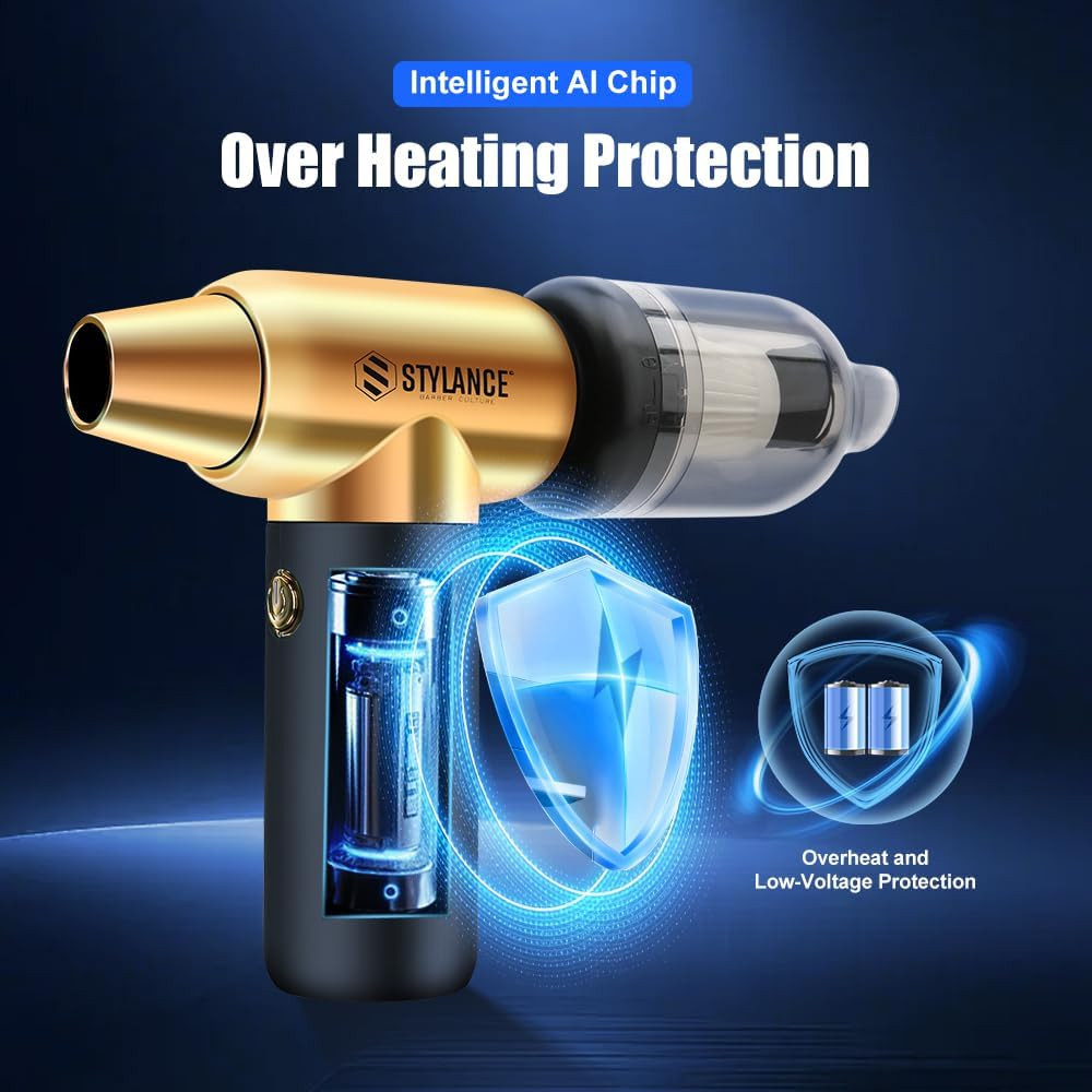 Compressed Air Duster - Barber Blower, Electric Duster, 3 Gear Mini Portable Jet