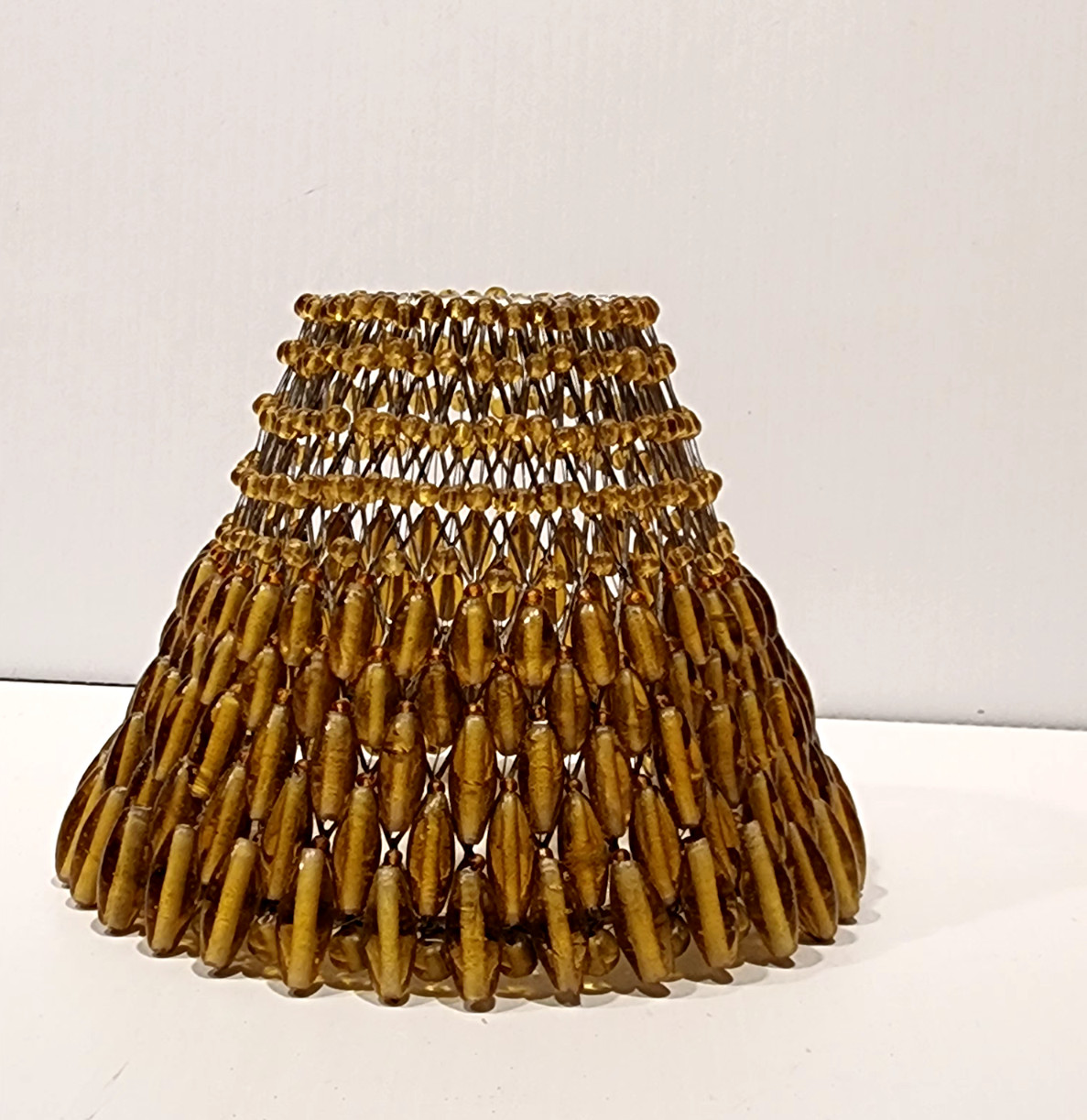 Pottery Barn Amber beaded Candle Lamp Shade