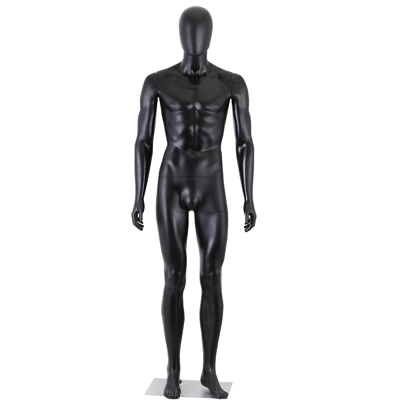 73"H Male Mannequin Full Body Realistic Display Head Turns Dress Form Base Black