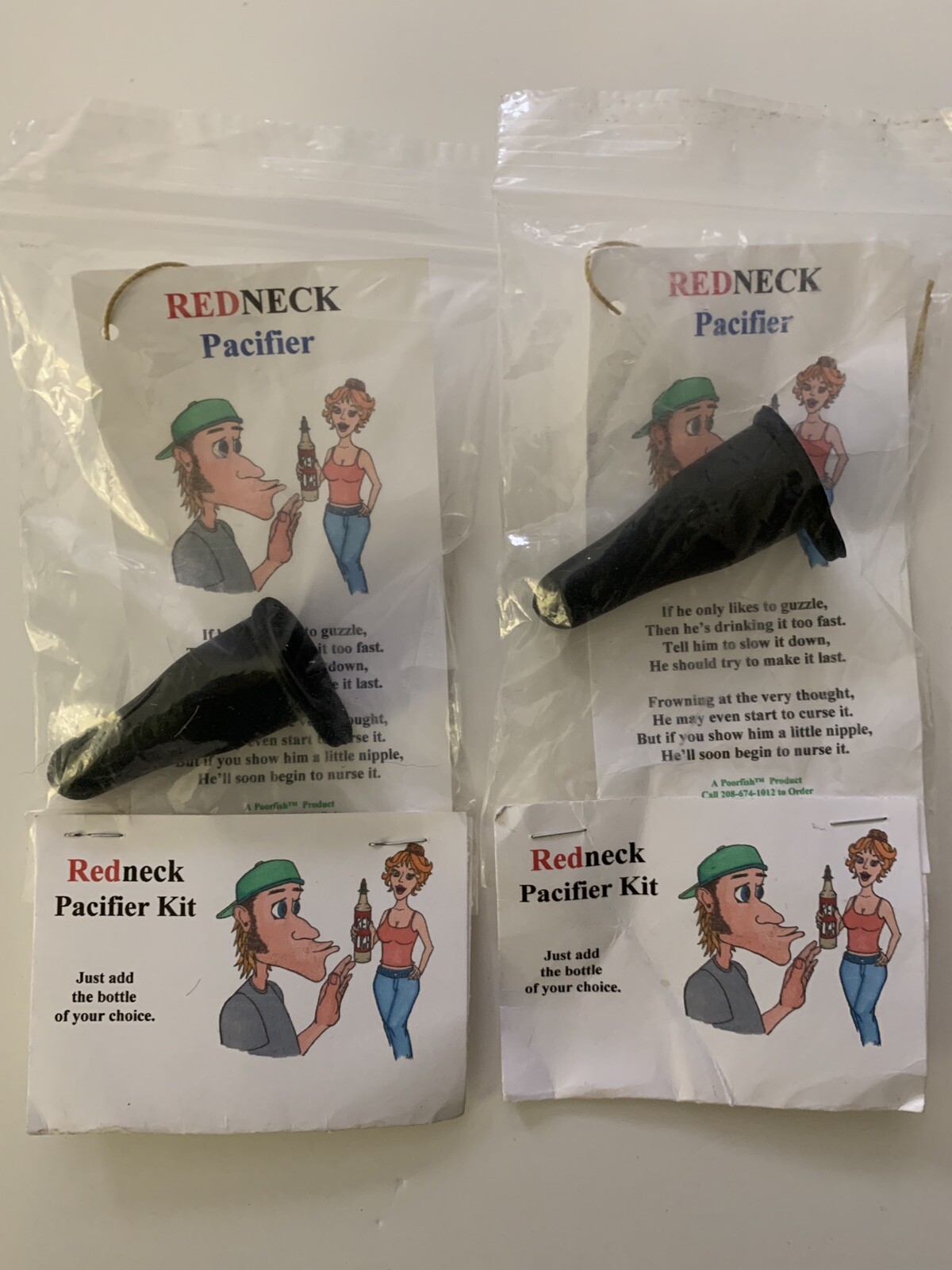 Humorous Pacifier Kit Red Neck Humor Lot Of 2 Bottle Attachment