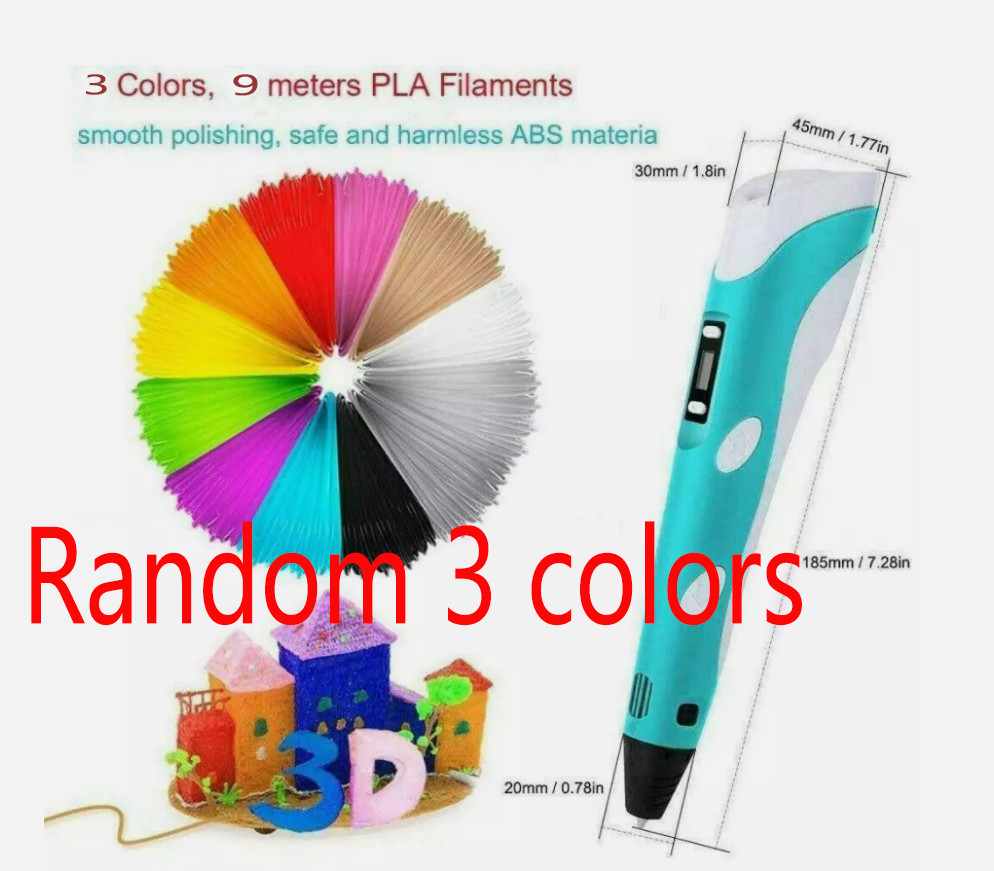 3D Printing Pen Set 3D Drawing Pen with Led Display 3 Color Filament Kid Gift