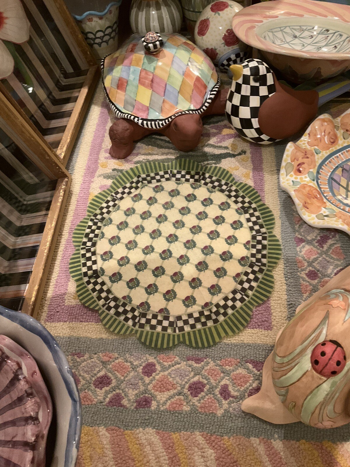 MacKenzie-Childs THISTLE Tissue Paper Fan 1 Napkin 13”d Decoupage.