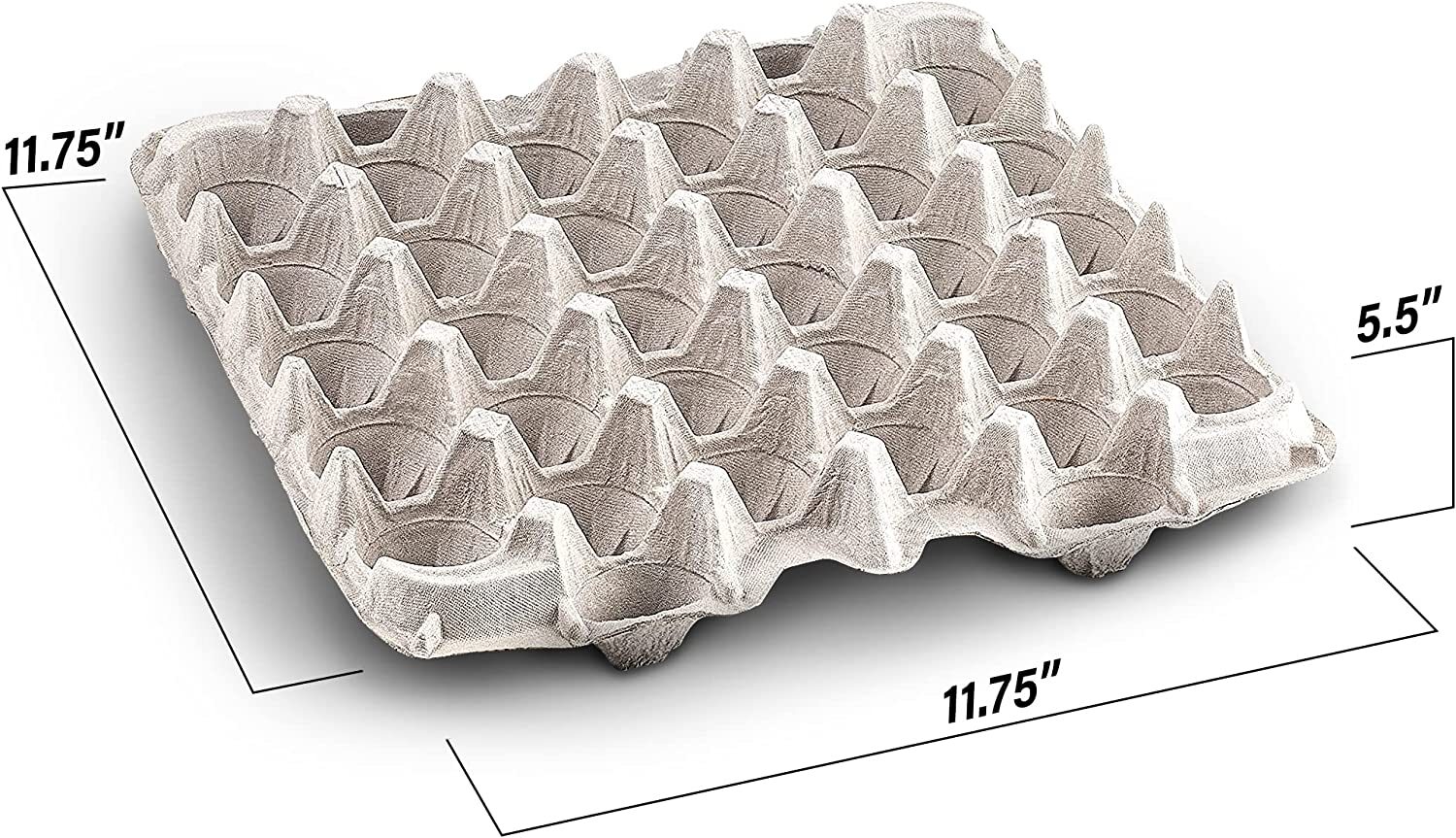 MT Products Pulp Flat Egg Cartons | Stores 30 Large to Small Eggs - Pack of 15