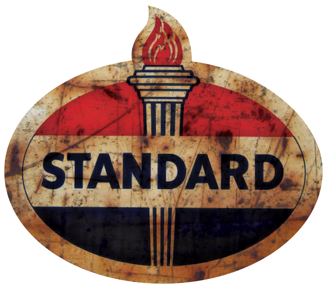 Standard Oil Co Rusty Vintage look distressed Vinyl Decal Sticker 3.5" - 2for1