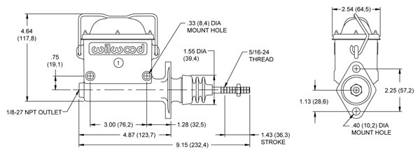 Wilwood Brakes Wilwood 260 6764 Clutch Master Cylinder Component