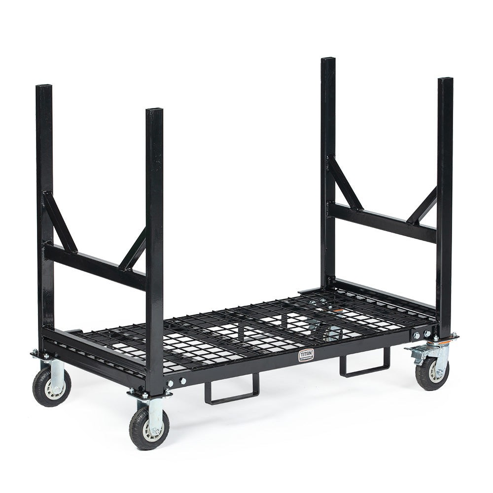 Titan Attachments Mobile Industrial Bar Cradle Cart, Heavy-Duty Rolling Platform