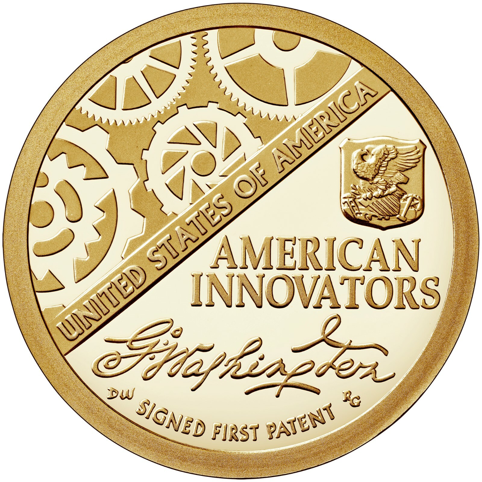 2018 P&D American Innovation Dollar Golden Signed Frist Patent From Mint Rolls