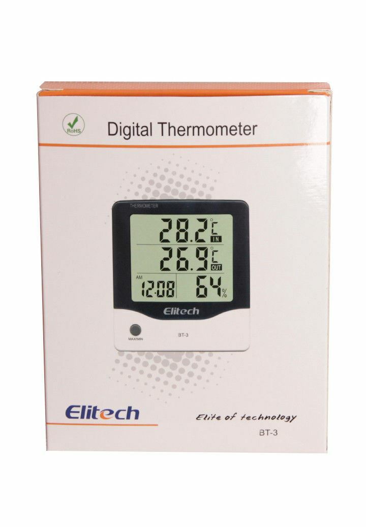 Elitech BT3 Indoor Thermometer Hygrometer Humidity Temperature Meter LCD Digital
