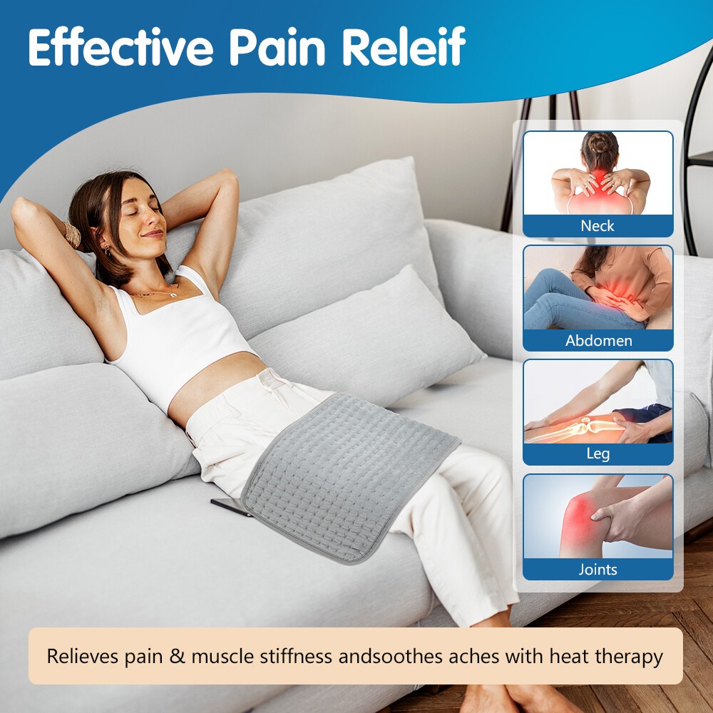 Electric Heating Pad For Back Pain & Cramps Relief 9 Level Auto Shut Off 2025