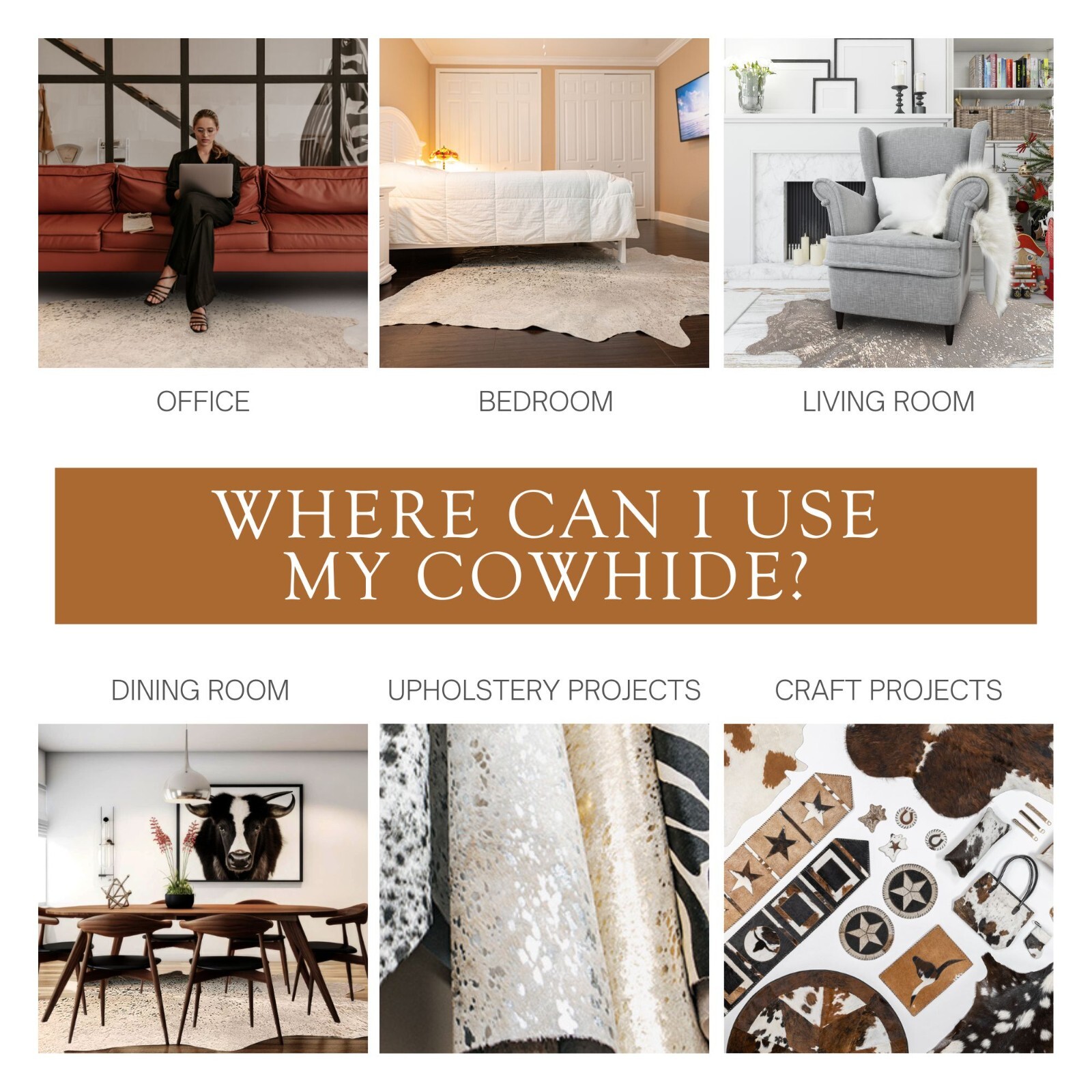 Real Cowhide Rug Wild Zebra Printed Brown Stripes on Beige - Size 6x7'