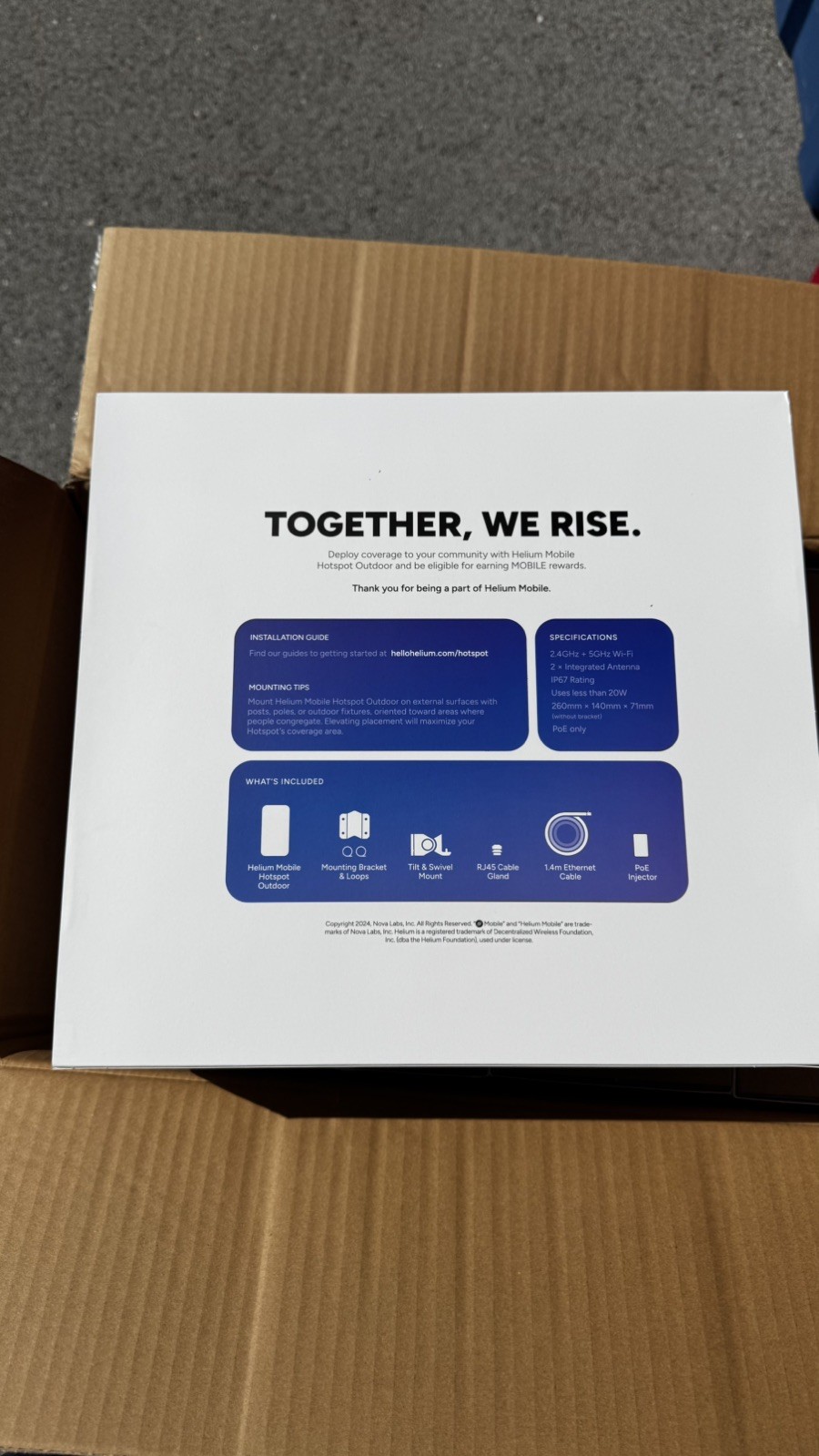 Helium Mobile Outdoor WiFi Hotspot Miner - w/POE