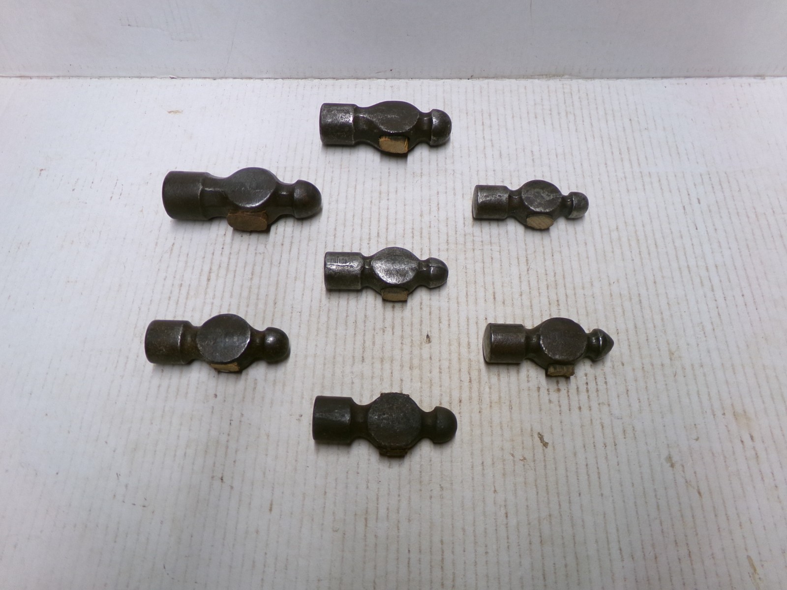 Lot of 7 Ball Peen Hammer Heads