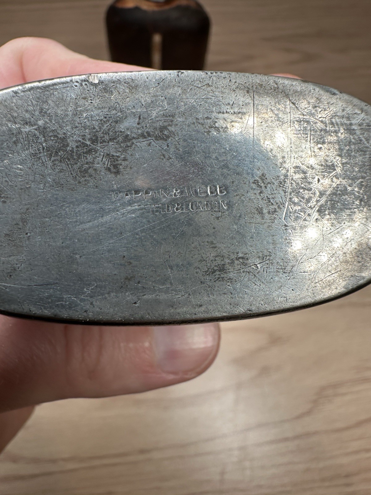 Antique Mappin & Webb Hip Flask Leather Bound Blown Glass Silver Plated London