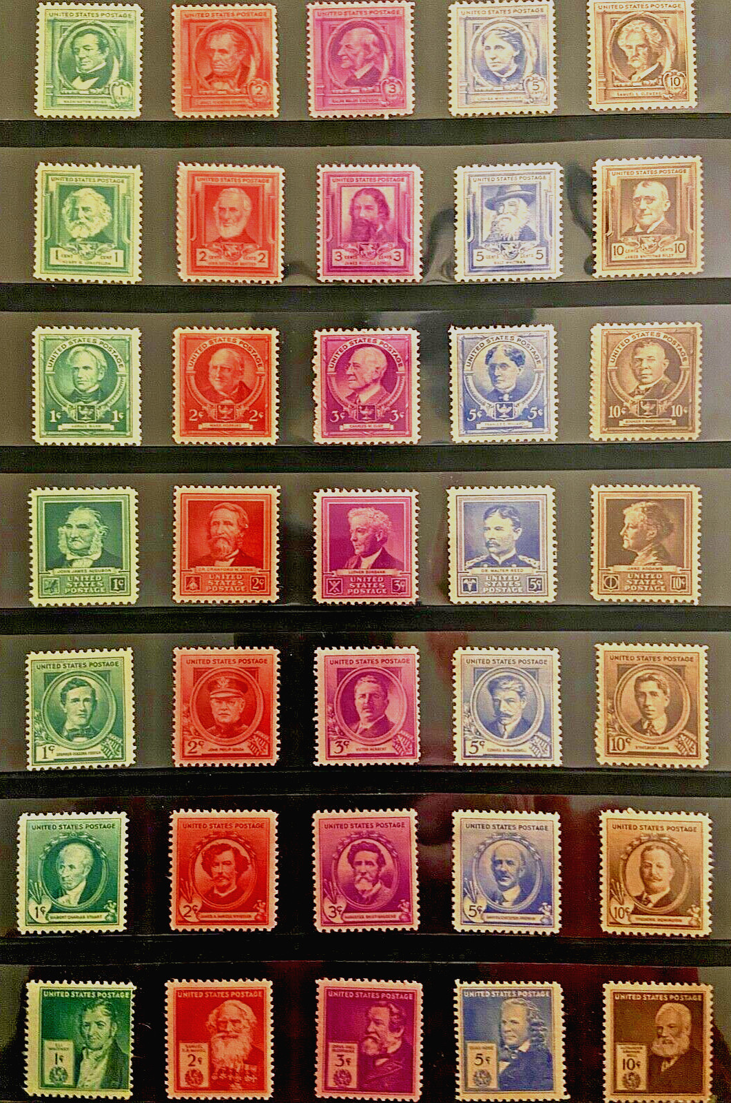 US STAMPS SC#859-893 FAMOUS AMERICANS COMPLETE SET MINT OG NH