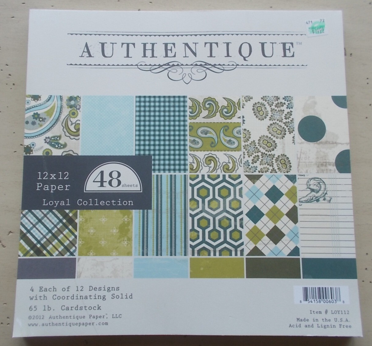 Authentique Loyal Collection Paper Pad 12x12 Double Sided 48 Sheets New