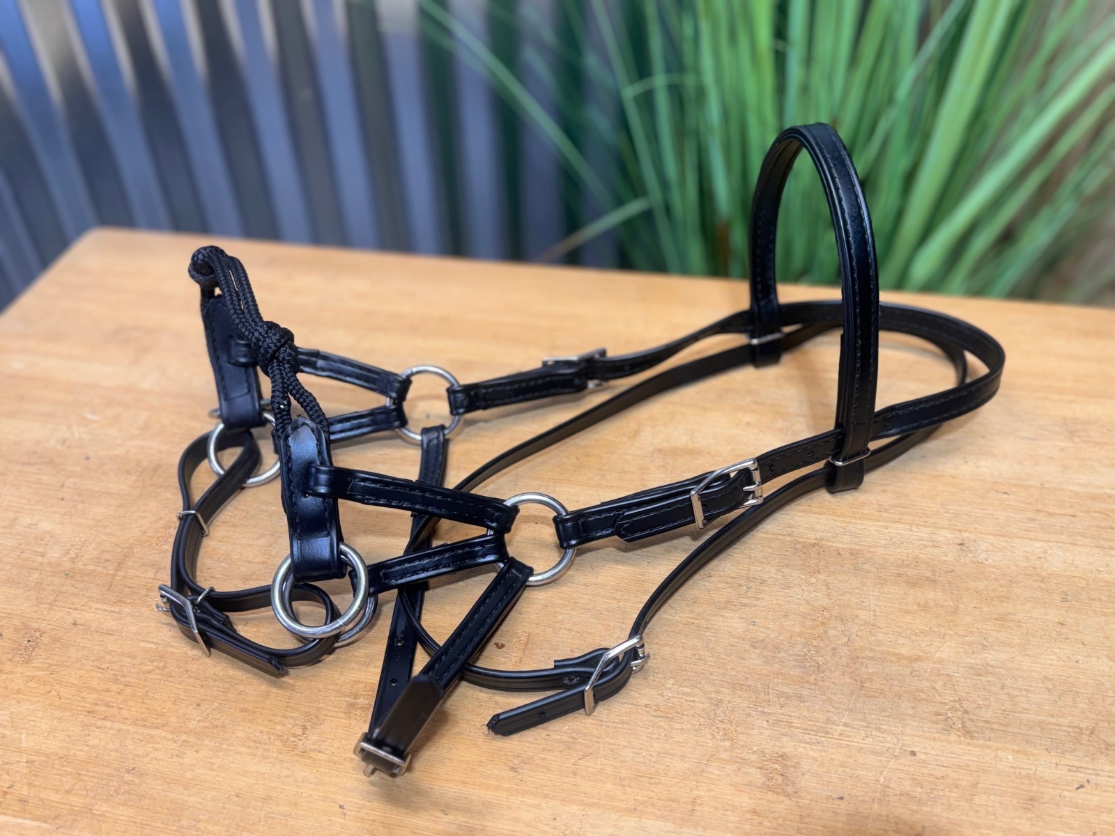 Two Horse Tack BETTER THAN LEATHER Sidepull Bitless Bridle with Rope Noseband