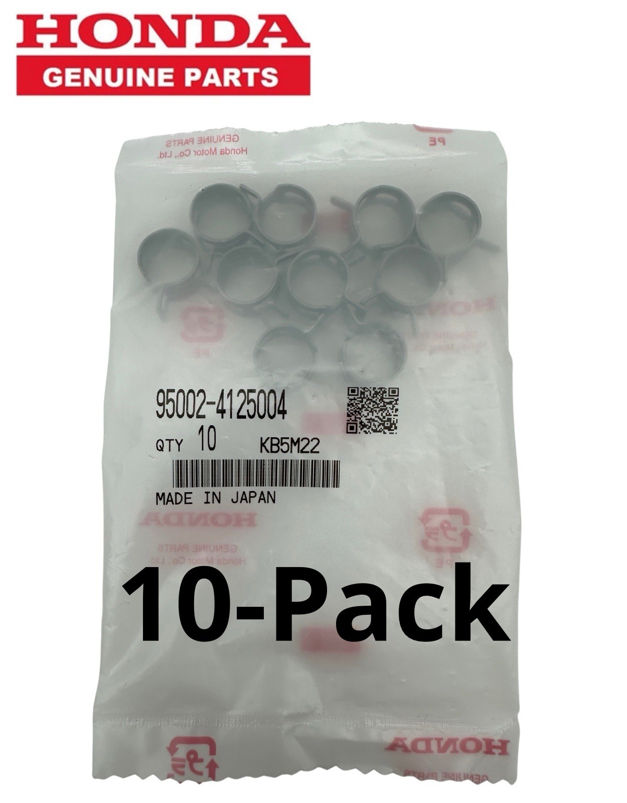 10-Pack Genuine Honda Engine Coolant Pipe Clamp (D=12.5mm) 95002-41250-04