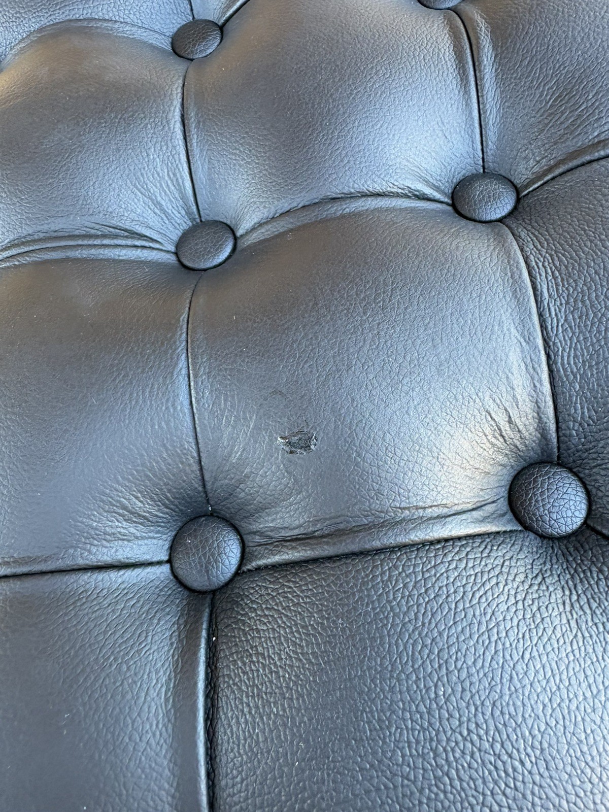 GENUINE LEATHER PILLOW TOP ADJUSTABLE PIANO BENCH/STOOL-EBONY OPENED ITEM