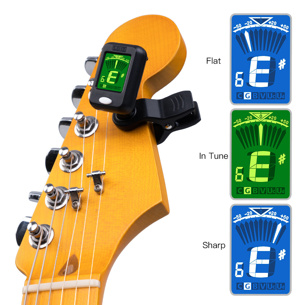 JOYO LCD Clip on Guitar Tuner Chromatic Acoustic Guitar Bass Ukulele Violin