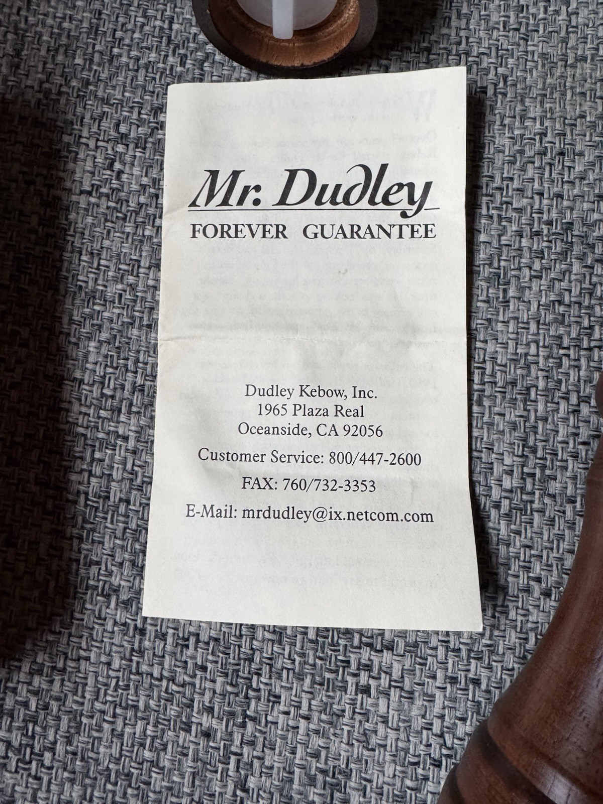 Vintage Mr. Dudley 5.5” Walnut Wood Peppermill & Salt Shaker Set Julian 609 NEW