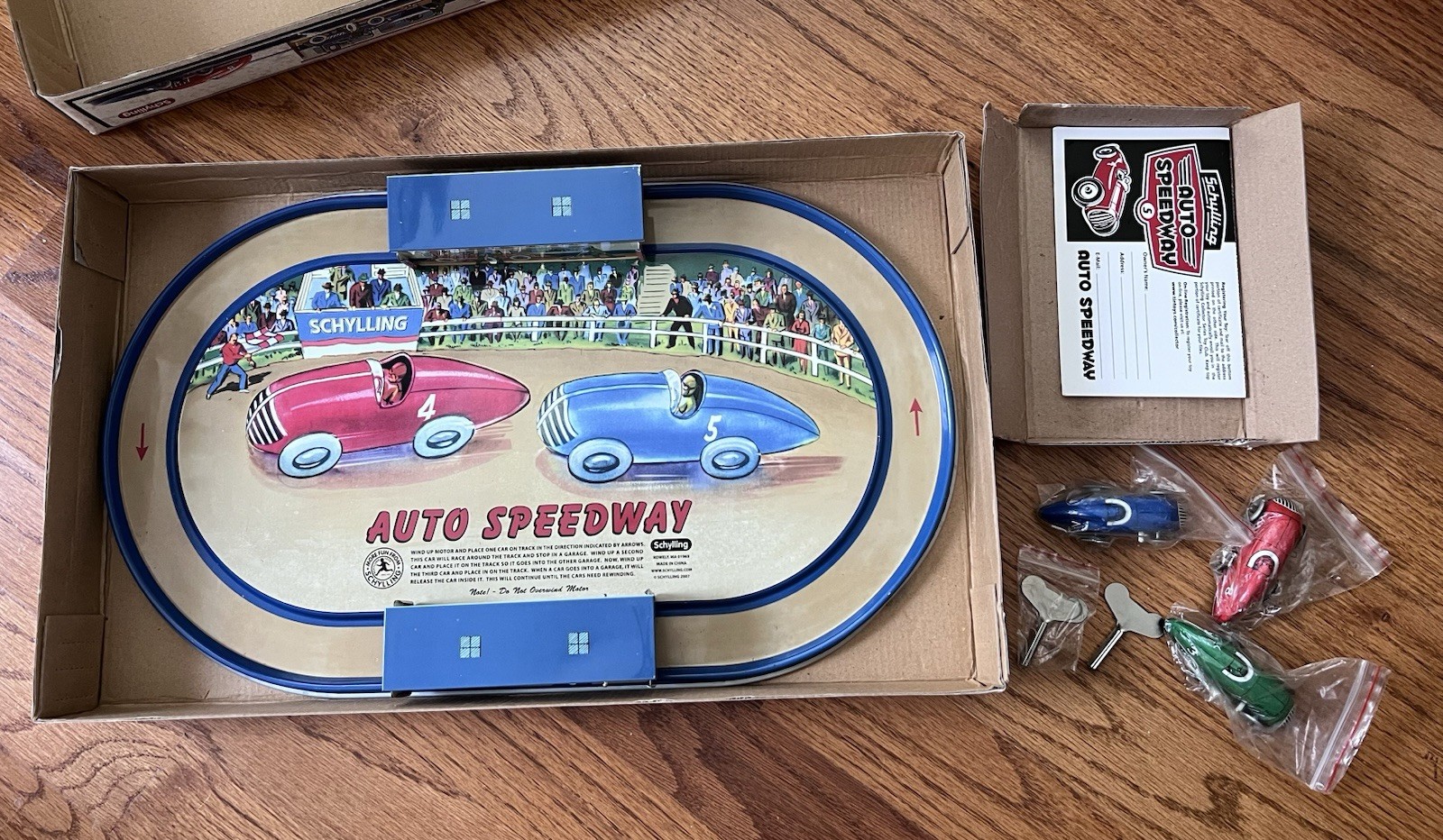 Schylling Auto Speedway Tin Windup Race Car Game NEW
