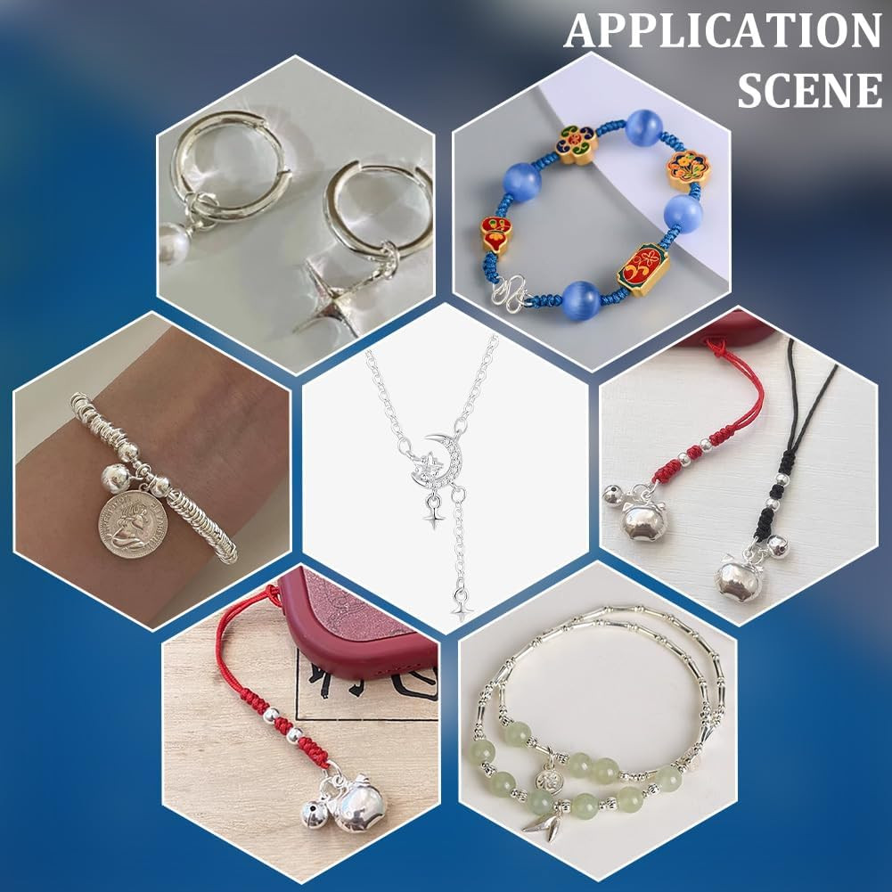 180pcs 925 Sterling Silver Open Jump Rings 3/4/5/6/7/8mm O Ring Jewelry Connecto