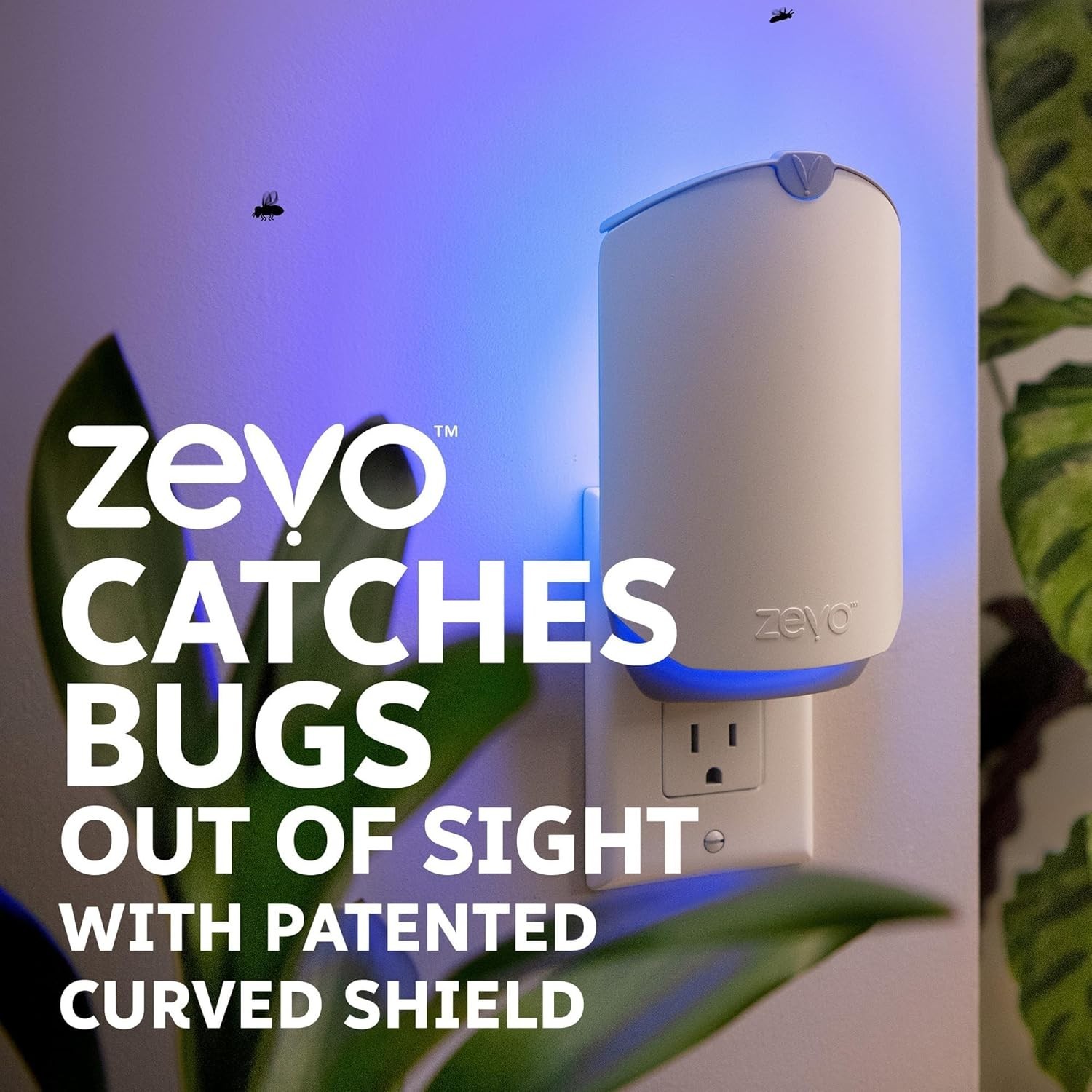 Zevo Flying Insect Trap (1 Plug in Device & 1 Cartridge) Featuring Blue UV Light