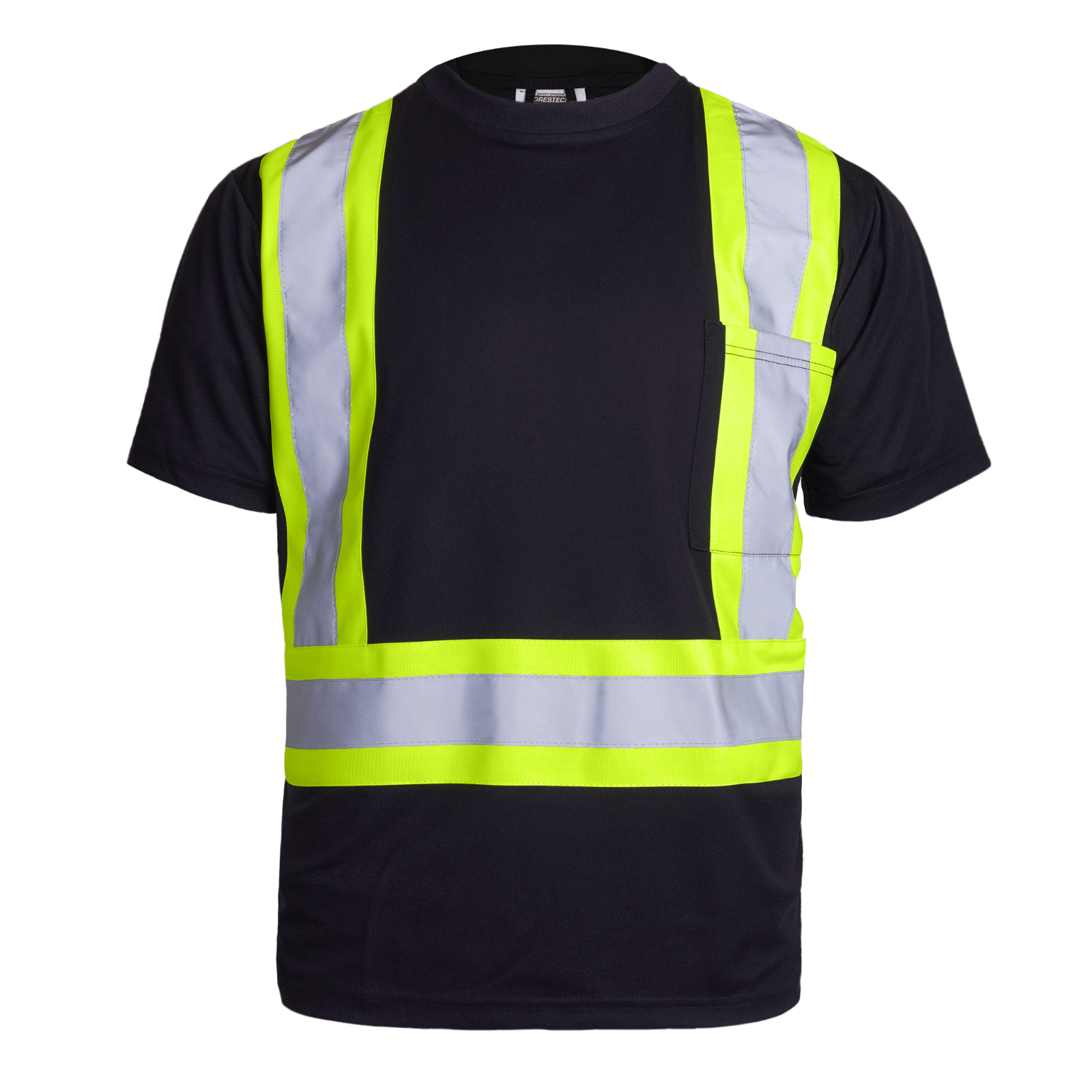 5 pack Hi Vis Black Shirt Reflective Safety Short Sleeve HIGH VISIBILITY
