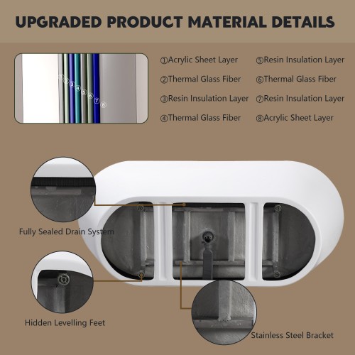 59 inch Bathroom Tub Made of Acrylic Glossy White Finish Freestanding Bathtub