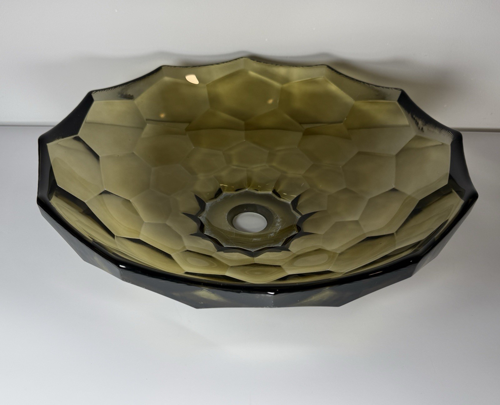 Kohler Briolette K-2373-TG7 17.5” Faceted Glass Vessel Sink Tea Green