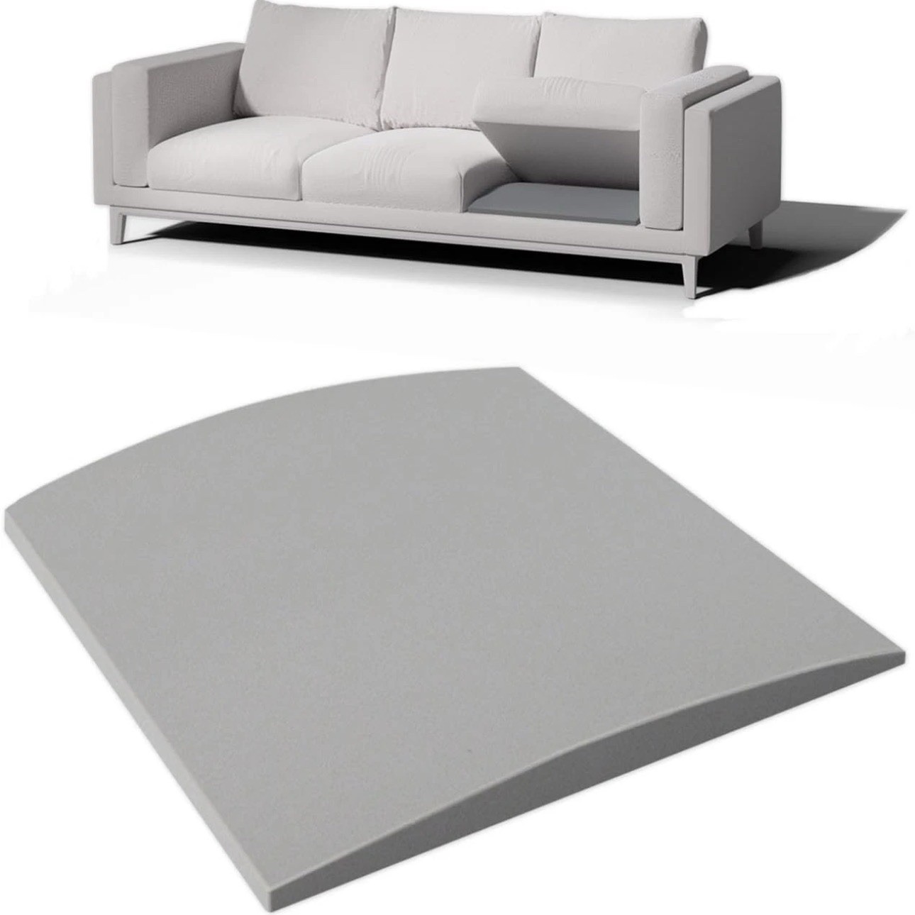 2 Couch Cushion Support for Sagging Seat 20" X 20" High Density Curved Foam Sofa