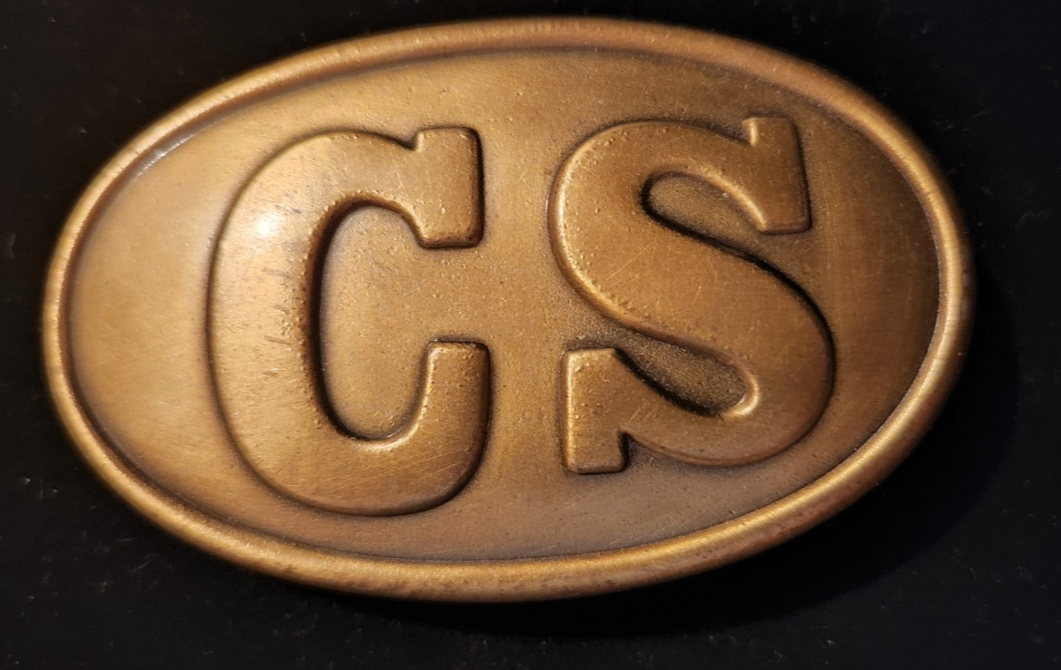 Antique Style CS Belt Buckle Military Civil War Brass Reproduction