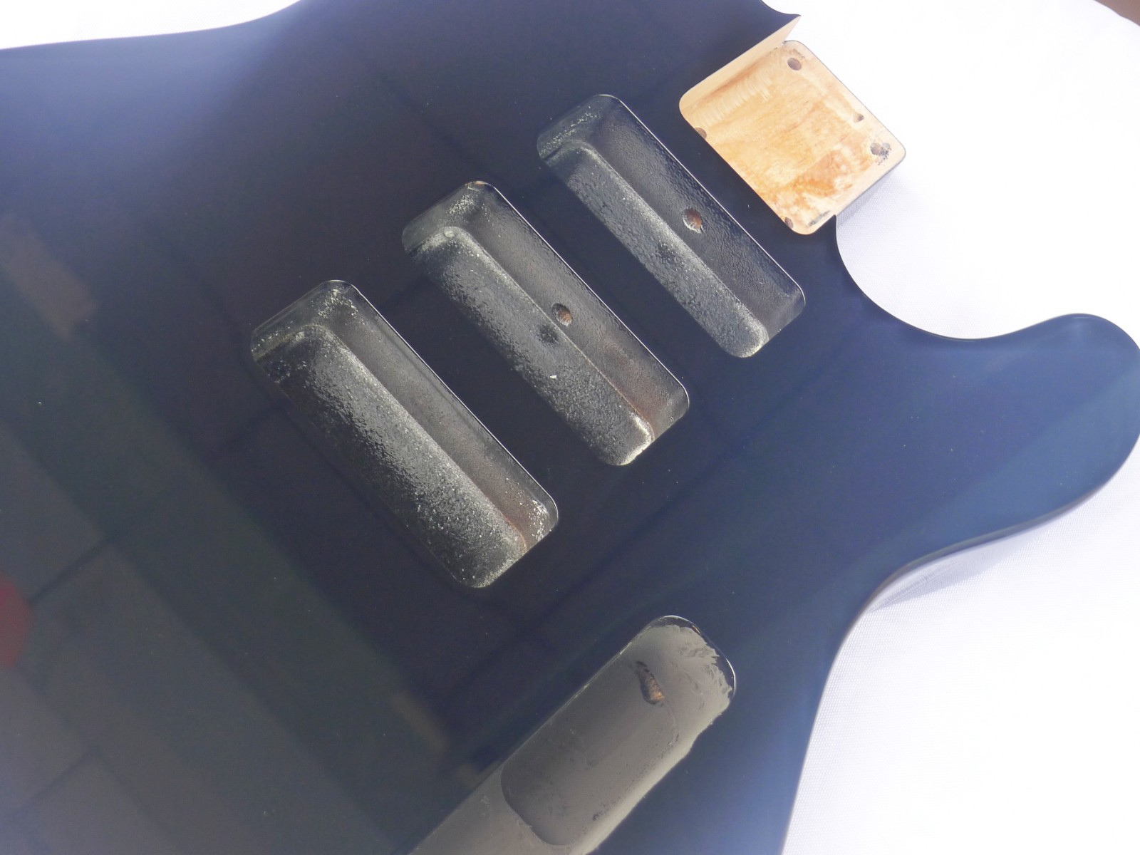 Tele Style Guitar Body 3pcs Alder Black Fit 3pcs P90 With Half Bridge ≦4.8Lbs