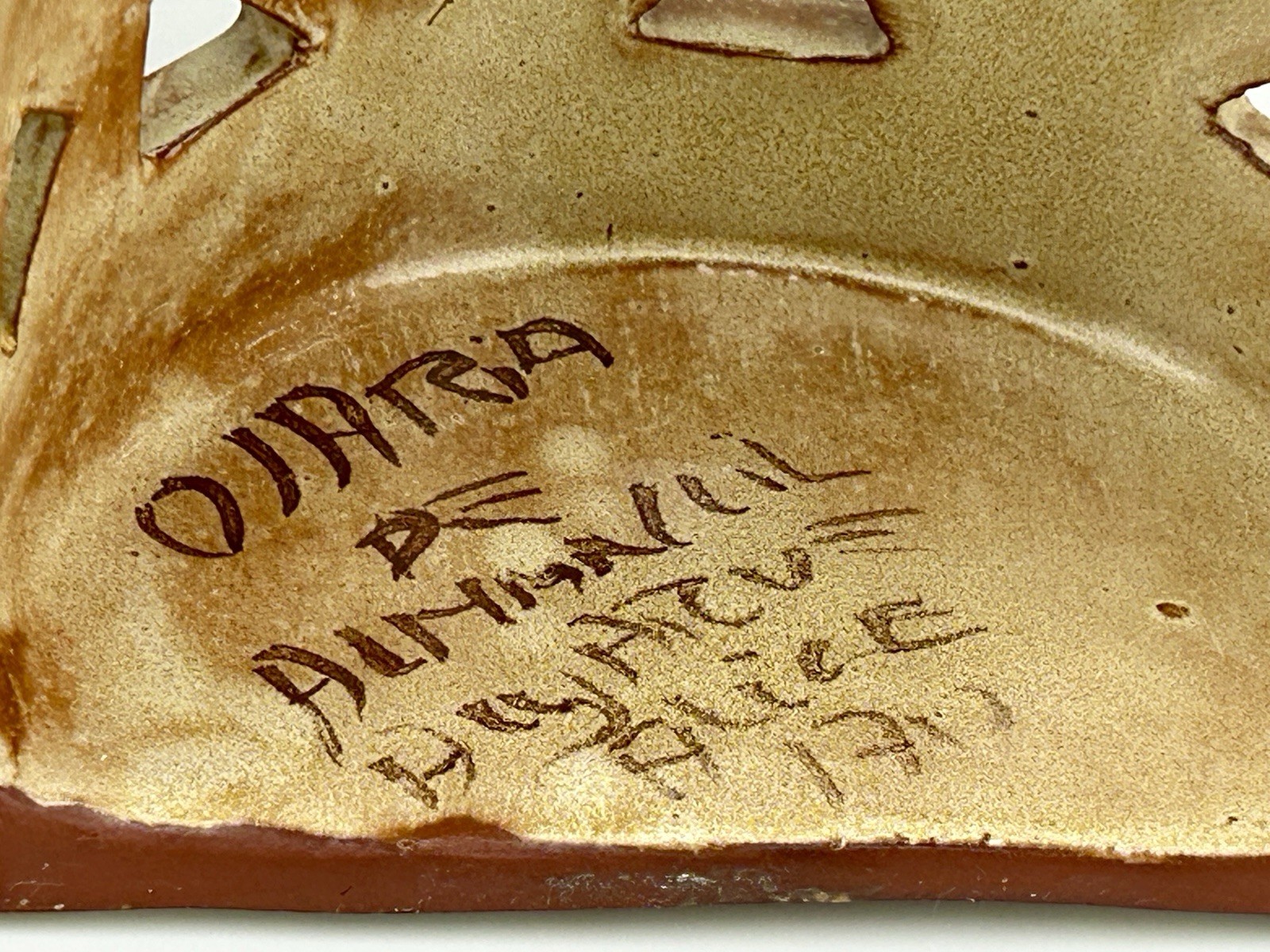 Vintage Portuguese Algarve Olaria de Almancil Pierced Ceramic Wall Lantern Alice