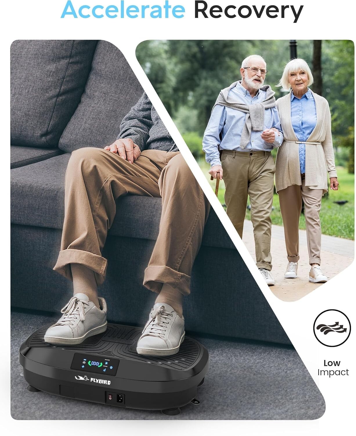 Vibration Plate 4D Oscillation Vibration Platform Whole Body Workout Blue Color