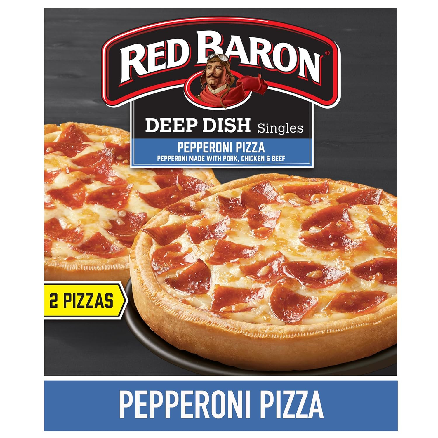 Red Baron Deep Dish Singles Pepperoni Pizza, 11.2 Oz (Frozen)