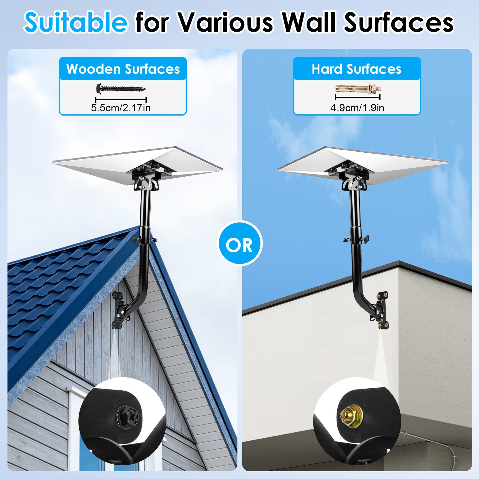 Starlink Gen 3 Mount 180° Adjustable Wall/Roof Mounting Standard Gen 3 Pipe Kit