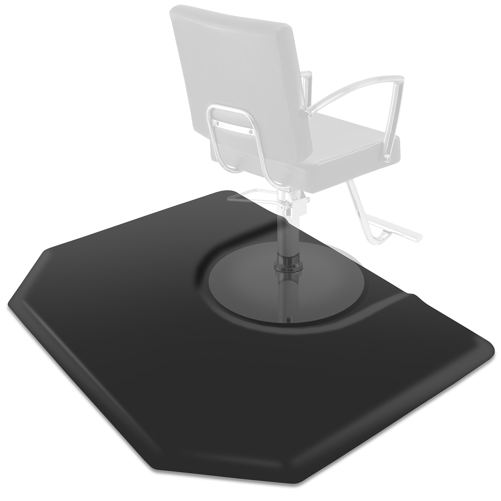 4' x 5' Hexagonal Anti-Fatigue Salon Barber Chair Floor Mat - 1" Thick