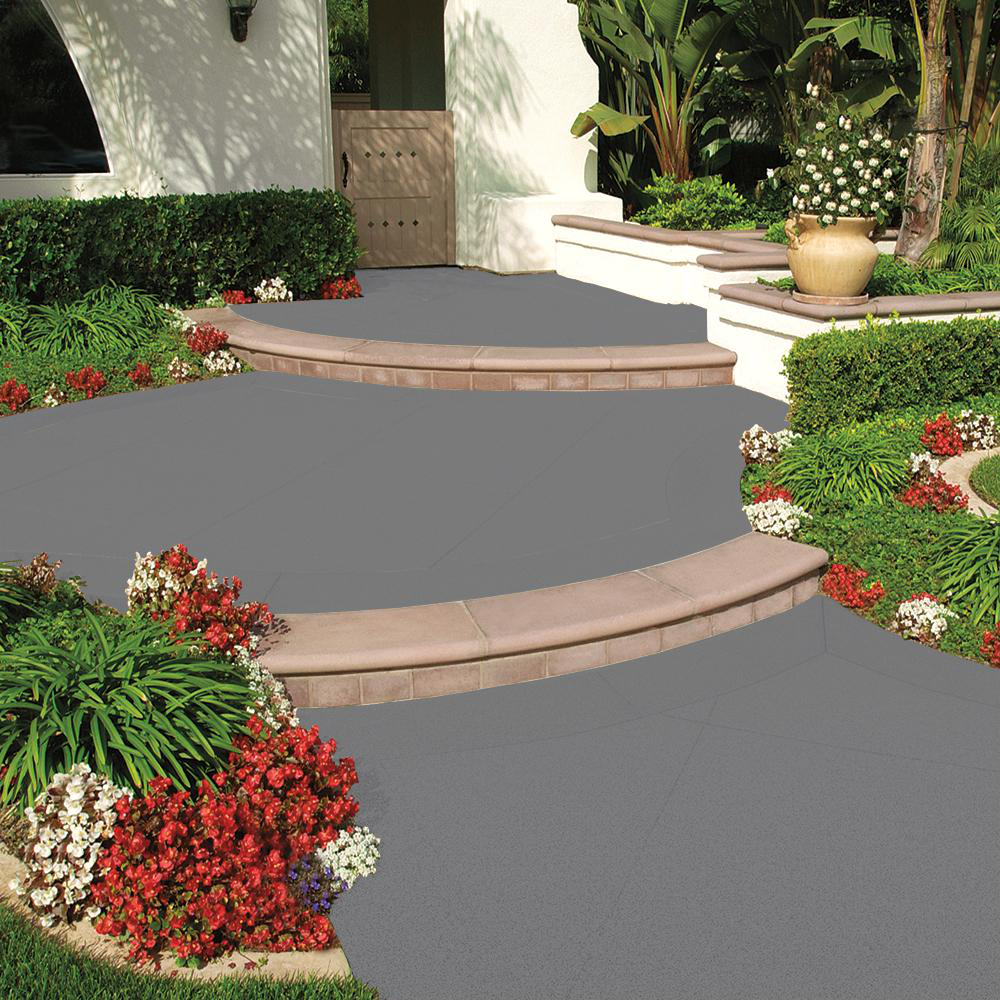 1 Gal Concrete Floor Paint Coating Gray Granite Non-Slip Garage Driveway Patio