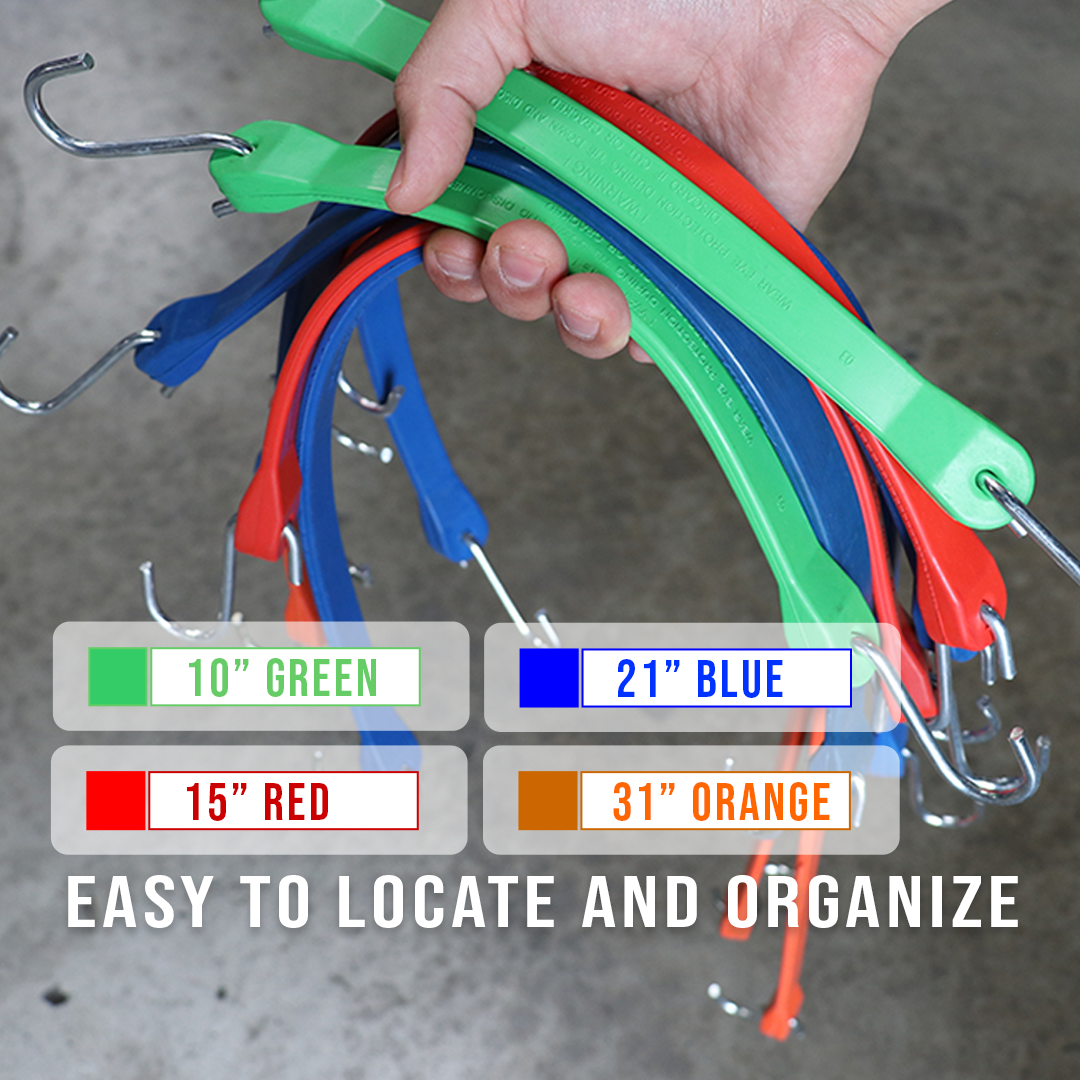 Boxer Red EPDM Tarp Strap 15" Color - 10 Pack - Bungee Cords Heavy Duty
