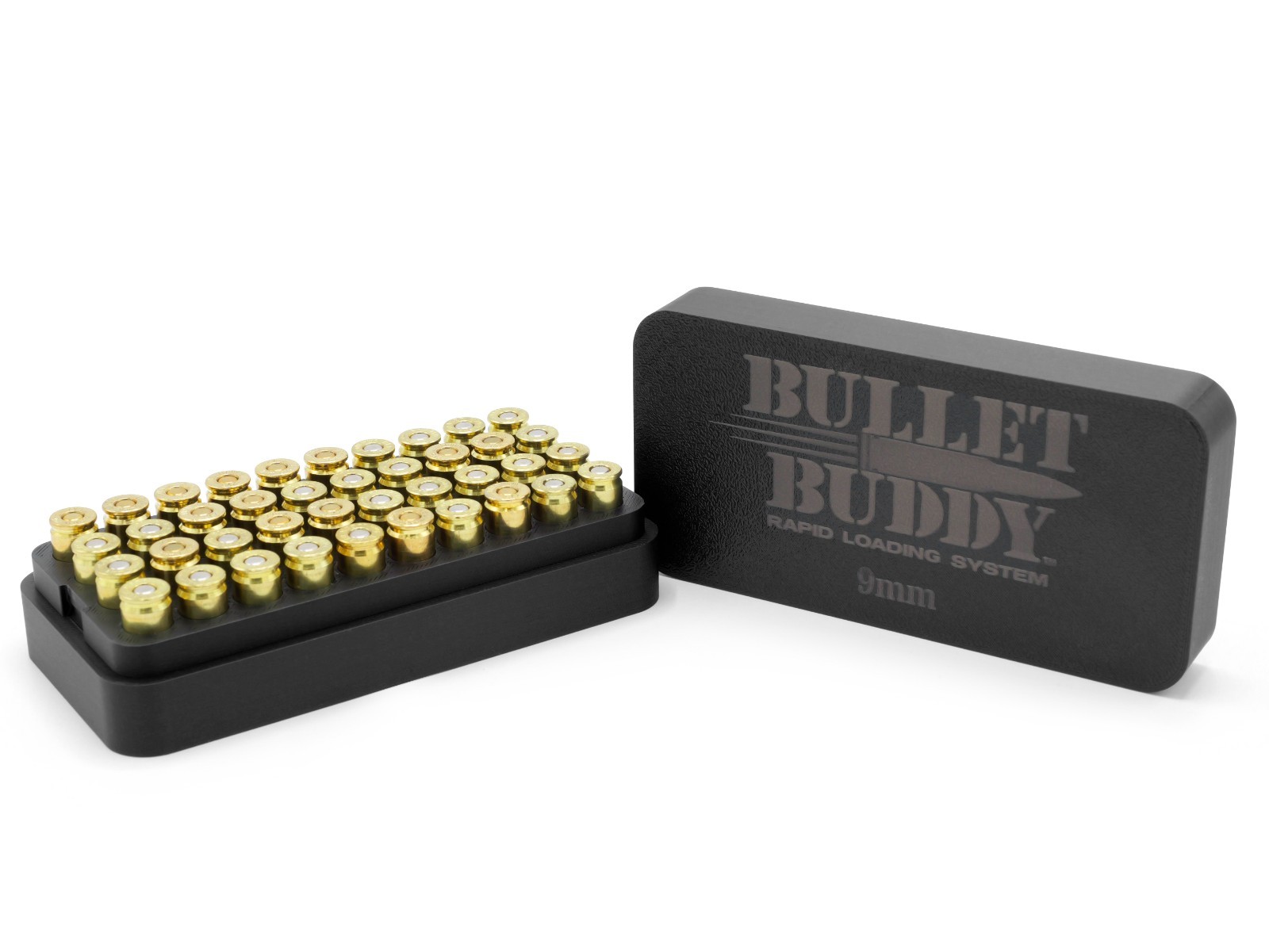 Bullet Buddy 9mm Ammunition Case — Ammo Organizer — Durable ABS — Made in USA